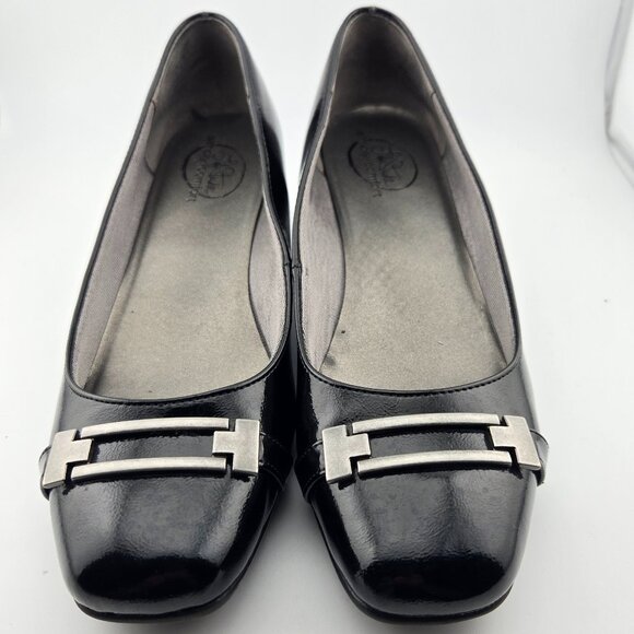 Life Stride Black Low Wedge Horsebit Loafer 8M - Picture 1 of 11